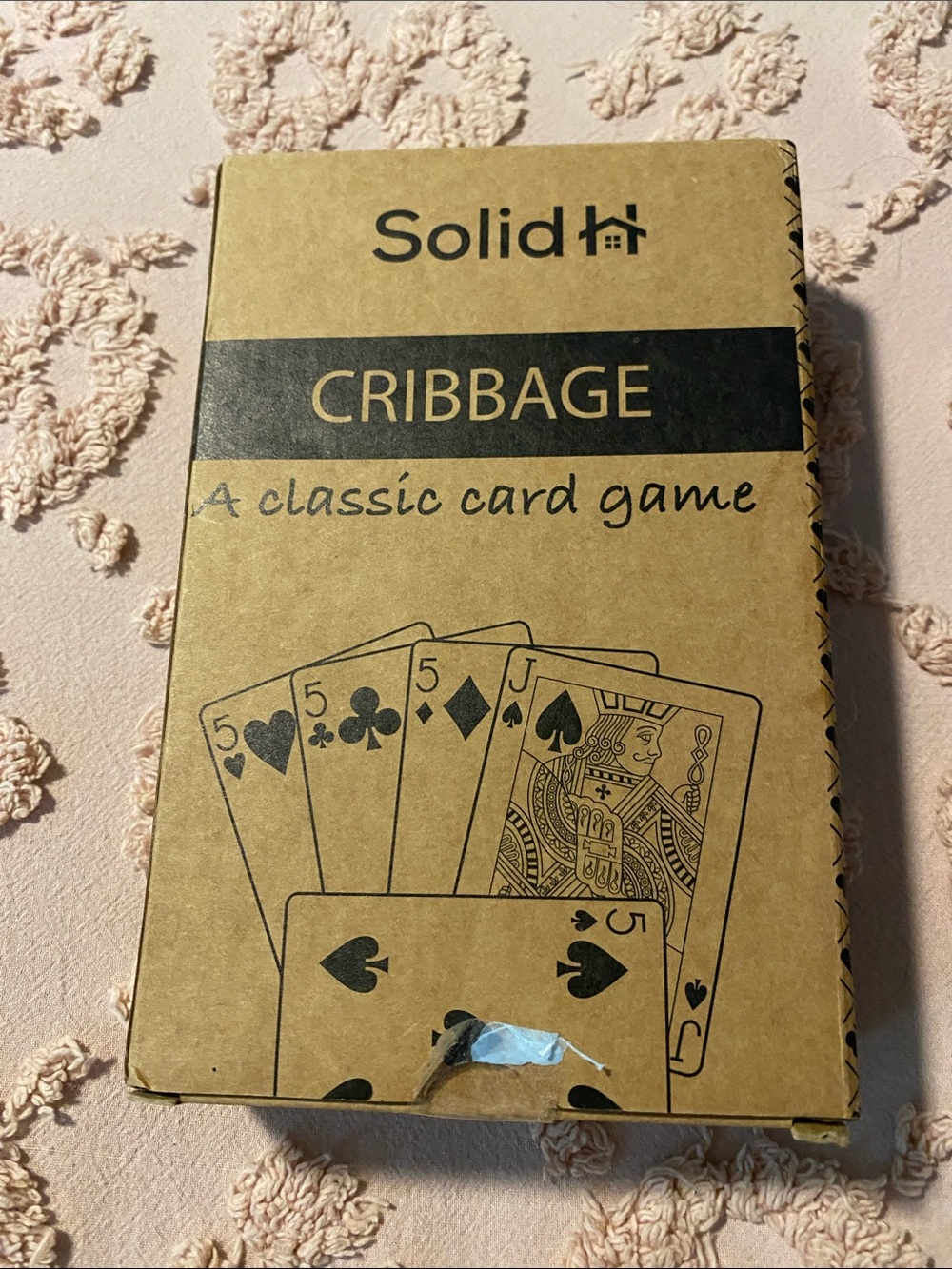 Solid Cribbage Card Game - Brown Kraft Box